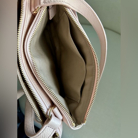 SOLD Talbots pink leather double zip crossbody shoulder purse - Picture 8 of 8